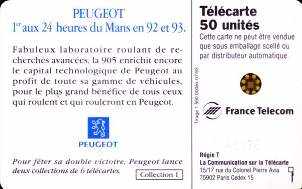 T&eacute;l&eacute;carte 905 verso